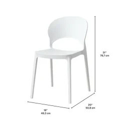 Indoor/Outdoor Resin Dining Set with Round Table and 2 Stackable Chairs – White Clearance