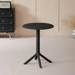 Indoor/Outdoor Resin Round Dining Table – Black Best