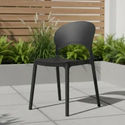 Indoor/Outdoor Resin Stackable Chair - Black Best