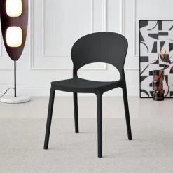 Indoor/Outdoor Resin Stackable Chair - Black Best