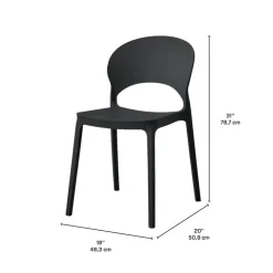 Indoor/Outdoor Resin Stackable Chair - Black Best