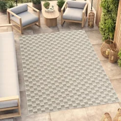 Indoor/Outdoor Rug - 10 x 13 ft Grey-black New
