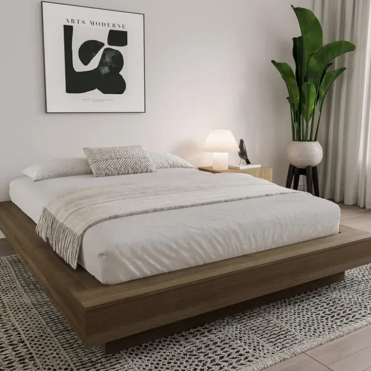 Nexera King Bed (78") - Brown Oak New