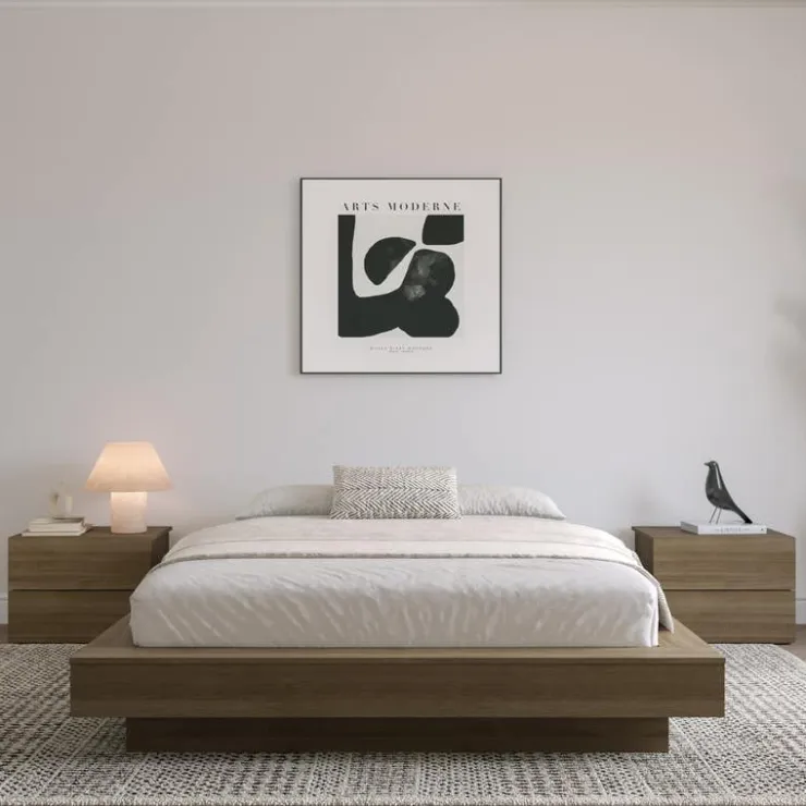 Nexera King Bed (78") - Brown Oak New