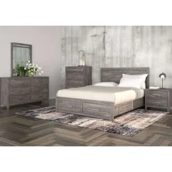 King Bed with Headboard (78") COUNTRY GREY