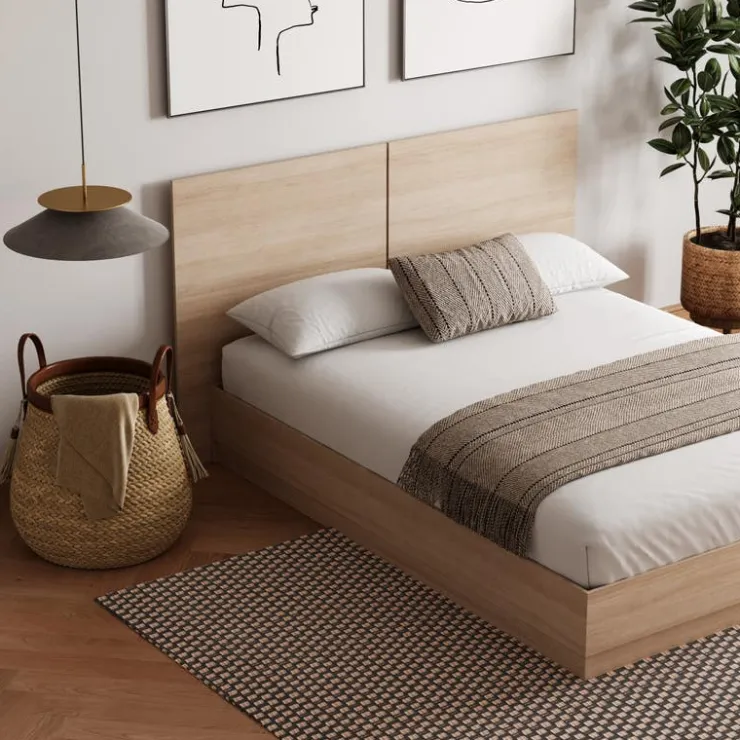 Nexera King Bed with Headboard (78") - Natural Blonde Oak Online