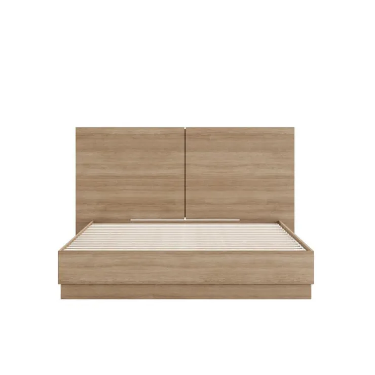 Nexera King Bed with Headboard (78") - Brown Oak Outlet