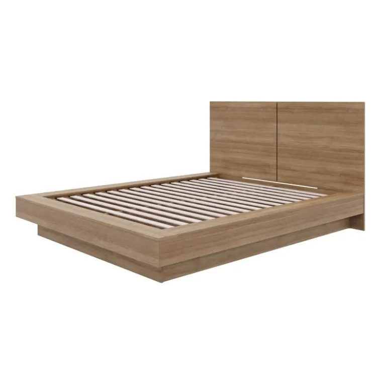 Nexera King Bed with Headboard (78") - Brown Oak Sale