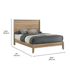 King Bed with Headboard - 78" Light Brown Hot