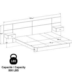 SUA-V King Bed with Wall Units and Nightstands (78") Natural Discount
