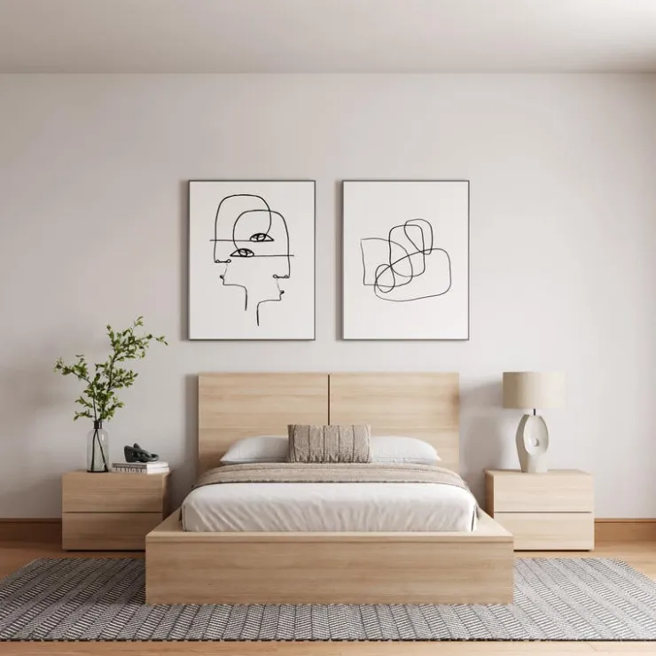 Nexera King Bedroom Set (78") - 4pcs - Natural Blonde Oak Sale
