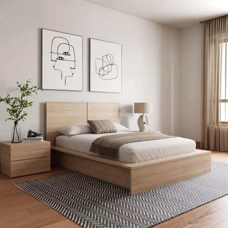 Nexera King Bedroom Set (78") - 4pcs - Natural Blonde Oak Sale
