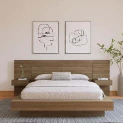 Nexera King Bedroom Set (78") - 4pcs - Brown Oak Online
