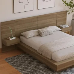 Nexera King Bedroom Set (78") - 4pcs - Brown Oak Online