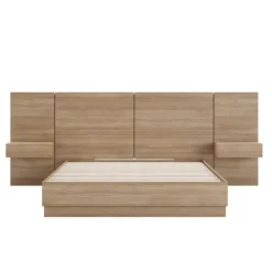 Nexera King Bedroom Set (78") - 4pcs - Brown Oak New