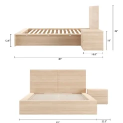 Nexera King Bedroom Set (78") - 3pcs - Natural Blonde Oak Sale