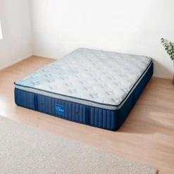 Dreamstar King Medium-FirmHybrid Mattress - 78" Quilted Blue/White Outlet