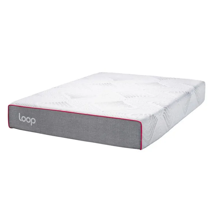 LOOP King Medium-FirmMemory Foam Mattress-in-a-Box- 78" Pink & white Hot