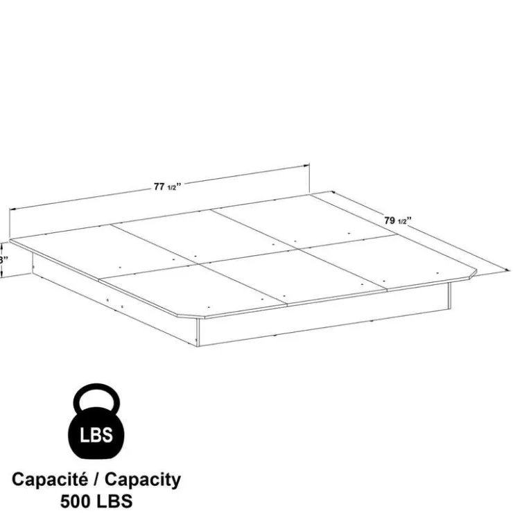 SUA-V King Platform Bed (78") Taupe