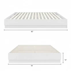Nexera King Platform Bed (78") - White wood grain Clearance