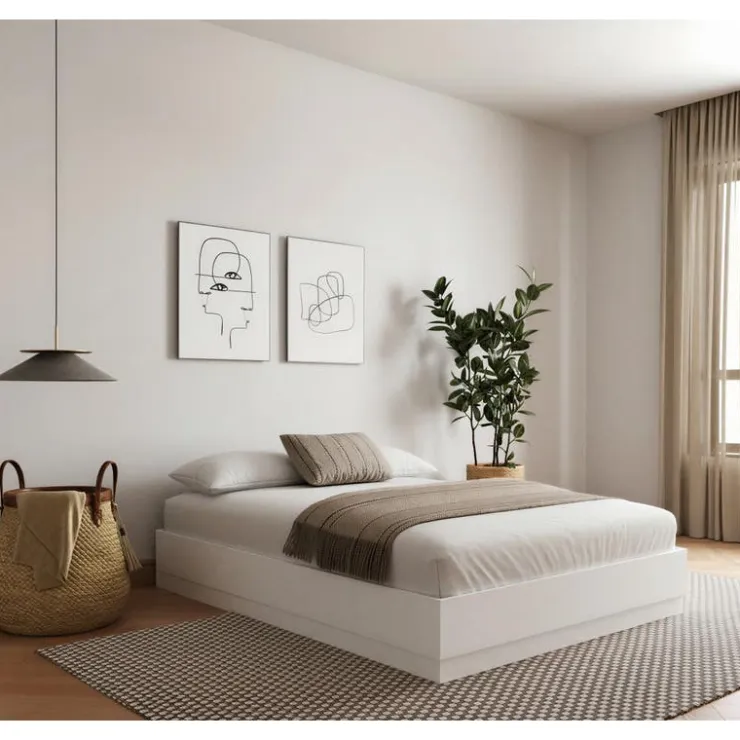 Nexera King Platform Bed (78") - White wood grain Clearance