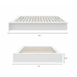 Nexera King Platform Bed (78") - White wood grain Clearance