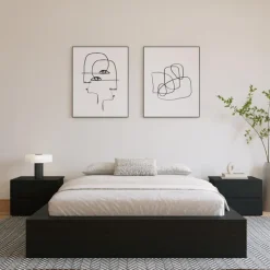 Nexera King Platform Bed (78") - Black karisma Clearance