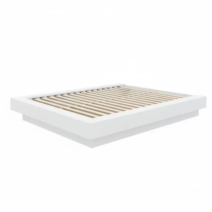 Nexera King Platform Bed (78") - White wood grain New