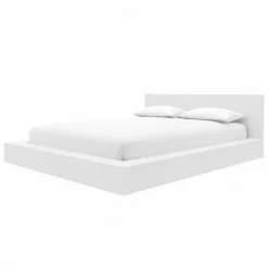 Nexera King Platform Bed with Headboard (78") - White wood grain Sale