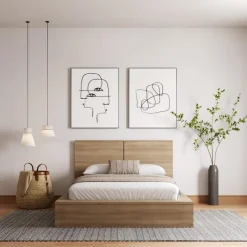 Nexera King Platform Bed with Headboard (78