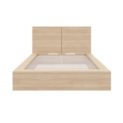 Nexera King Platform Bed with Headboard (78") - Natural Blonde Oak Online