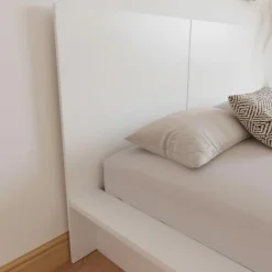 Nexera King Platform Bed with Headboard (78") - White wood grain Sale