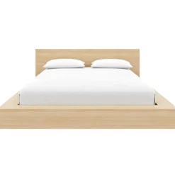 Nexera King Platform Bed with Headboard (78") - Natural blonde oak Online