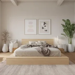 Nexera King Platform Bed with Headboard (78