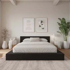 Nexera King Platform Bed with Headboard (78