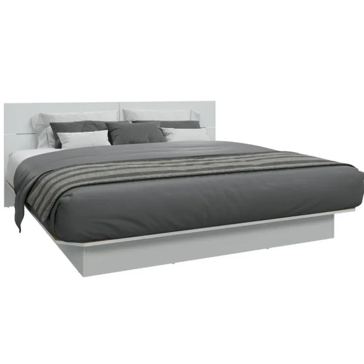 SUA-V King Platform Bed with Headboard (78") White Outlet