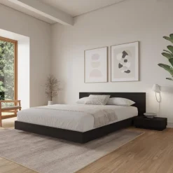 Nexera King Platform Bedroom Set (78") - 4 pcs - Black karisma