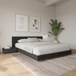 Nexera King Platform Bedroom Set (78") - 4 pcs - Black karisma