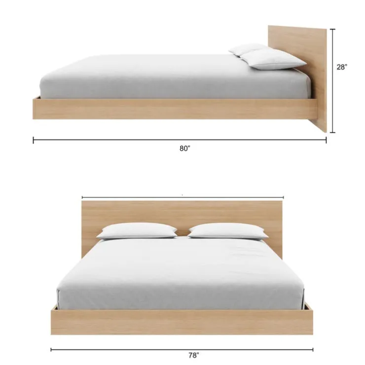 Nexera King Platform Bedroom Set (78") - 4 pcs - Natural blonde oak Best