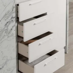 Meubles South Shore Kitchen Island - South Shore Faux White Marble and White Outlet