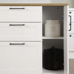 Meubles South Shore Kitchen Island - South Shore White and Maple Nutmeg Best