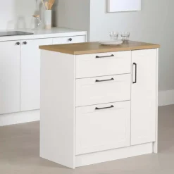 Meubles South Shore Kitchen Island - South Shore White and Maple Nutmeg Best