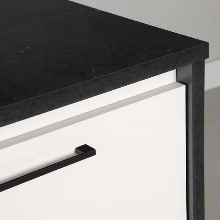 Meubles South Shore Kitchen Island - South Shore Faux Black Stone and White New