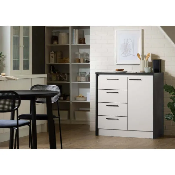 Meubles South Shore Kitchen Island - South Shore Faux Black Stone and White New