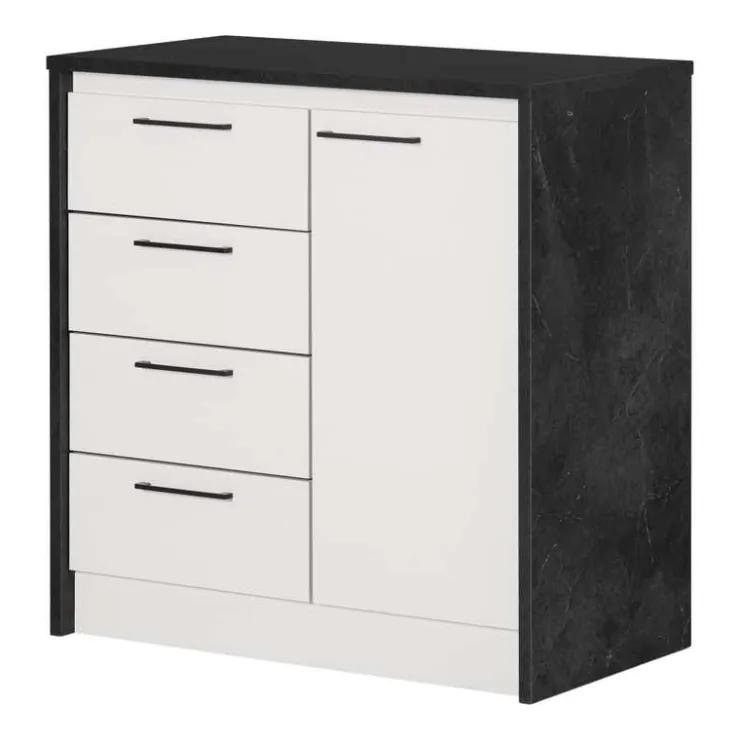 Meubles South Shore Kitchen Island - South Shore Faux Black Stone and White New