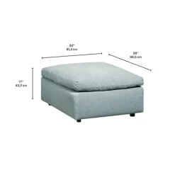 Large Rectangular Ottoman - Grey Hot