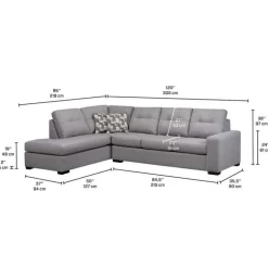 Sofa By Fancy Left Facing Sectional Grey Outlet