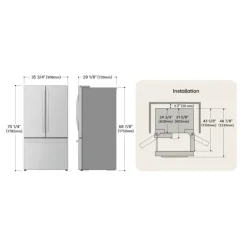 LG 26 Cu Ft 36 In Refrigerator Bottom Freezer, French door - LRFXC2606S Stainless Steel Sale