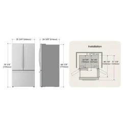 LG 31.7 Cu Ft 36 In Refrigerator Bottom Freezer, French door - LRFLS3206S Stainless Steel Hot