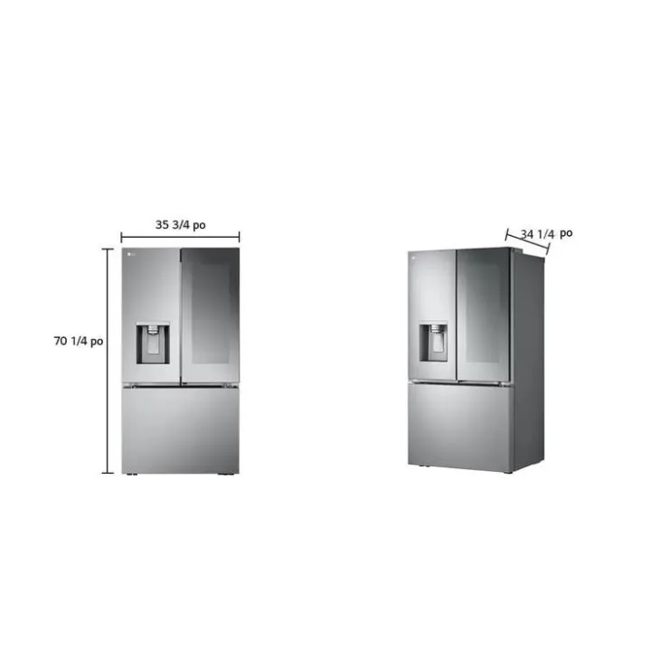 LG 31 Cu Ft 36 In Refrigerator Bottom Freezer, French door - LRYKS3106S Stainless Steel Discount